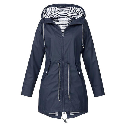 Waterproof hooded jacket for women - sports &amp; leisure