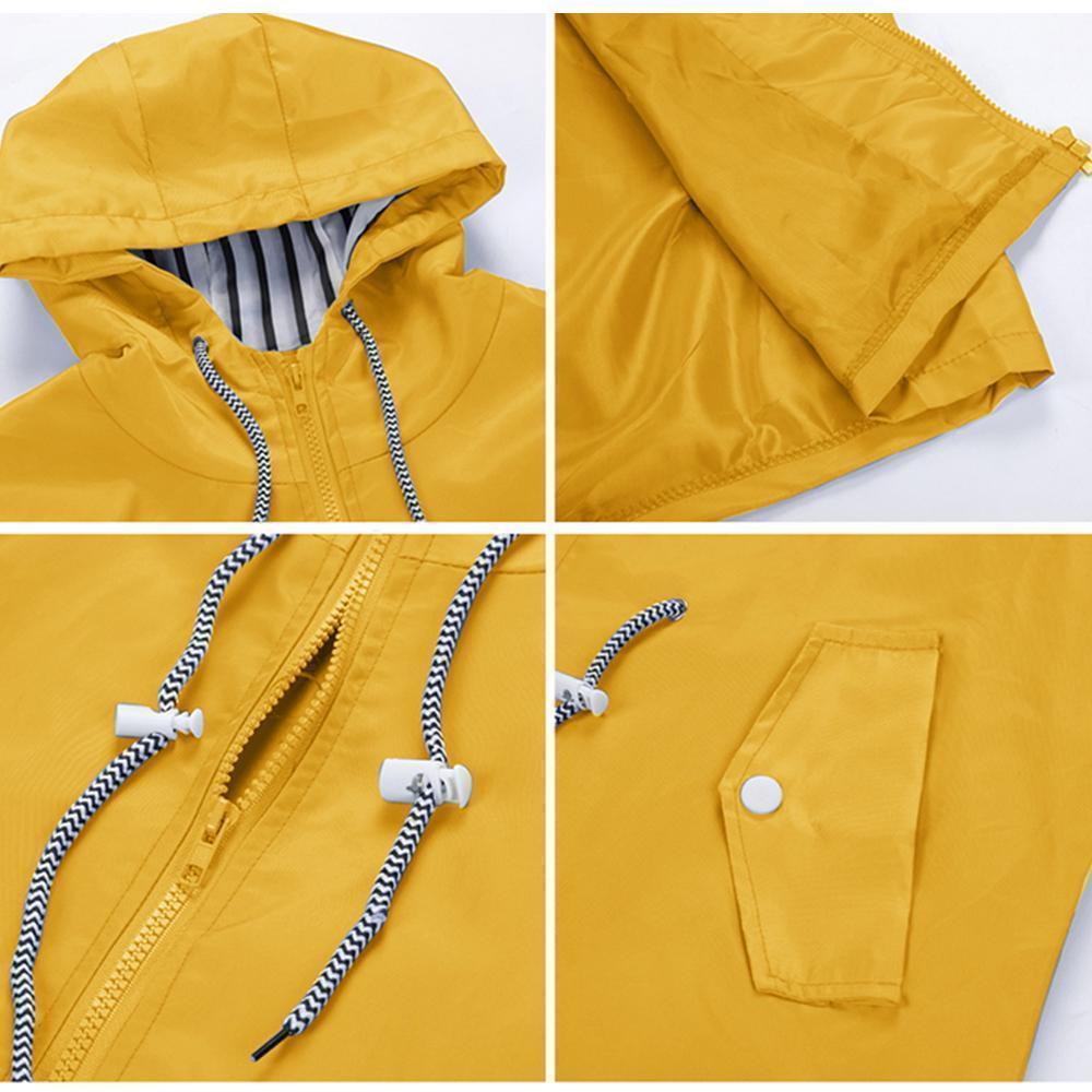 Waterproof hooded jacket for women - sports &amp; leisure