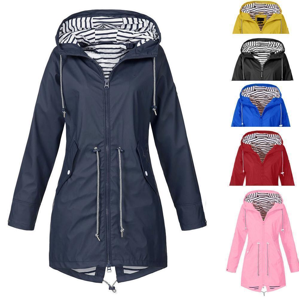 Waterproof hooded jacket for women - sports &amp; leisure