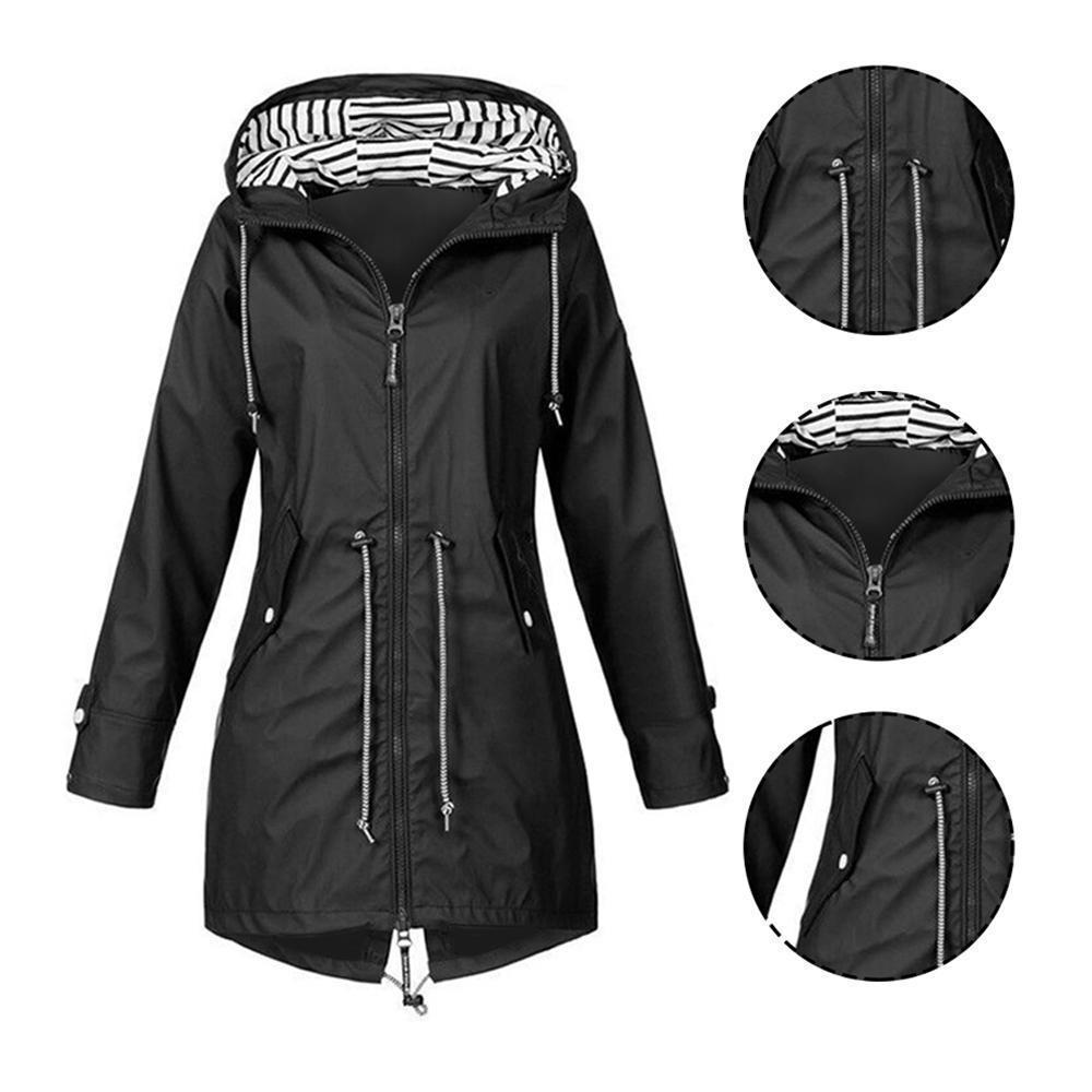 Waterproof hooded jacket for women - sports &amp; leisure