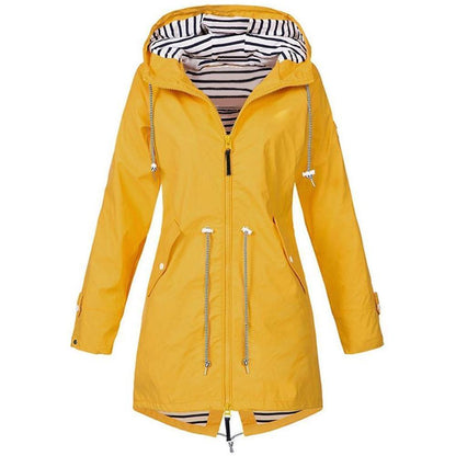 Waterproof hooded jacket for women - sports &amp; leisure