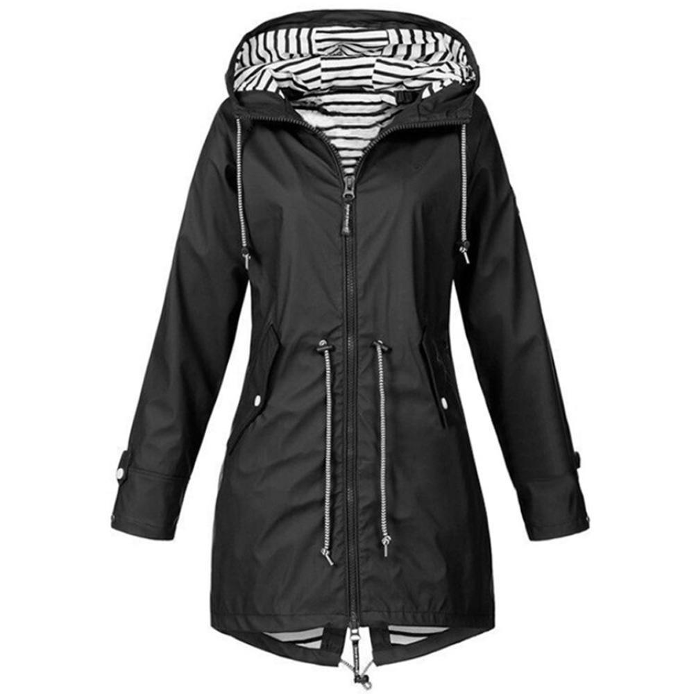 Waterproof hooded jacket for women - sports &amp; leisure