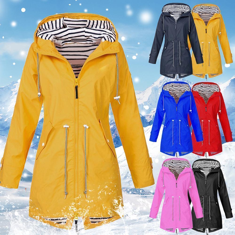 Waterproof hooded jacket for women - sports &amp; leisure