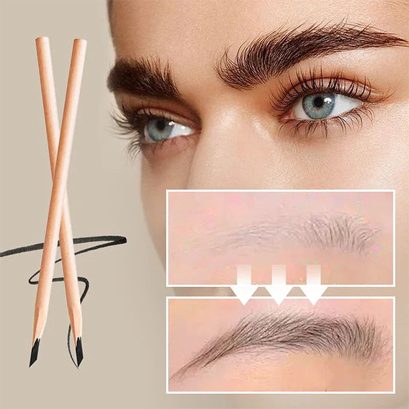 Waterproof wooden eyebrow pencil - lifelike, long-lasting