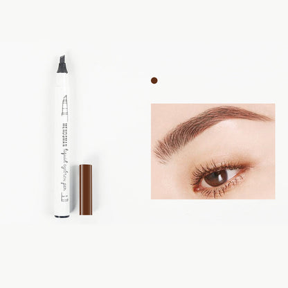 Waterproof eyebrow pencil with micro fork tip