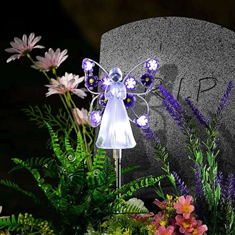 Waterproof solar powered angel light