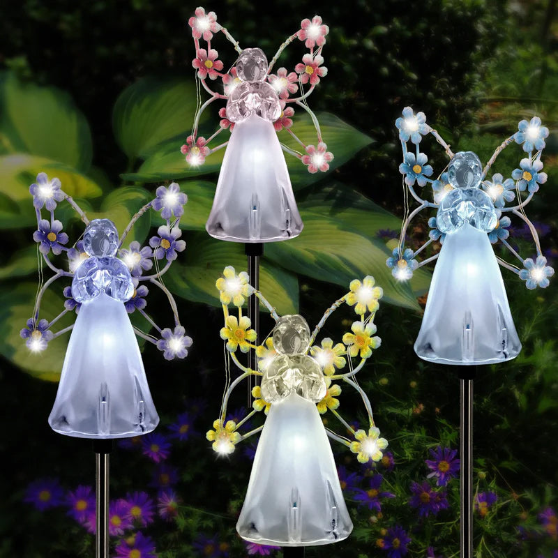 Waterproof solar powered angel light