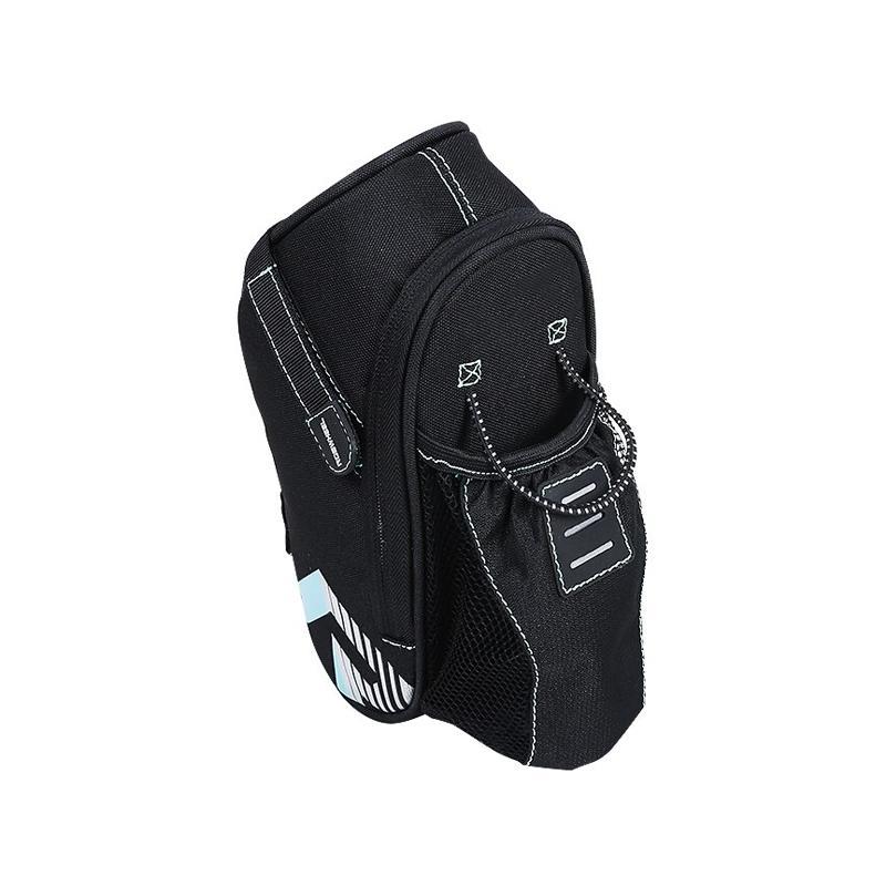 Waterproof bicycle saddle bag with rear light