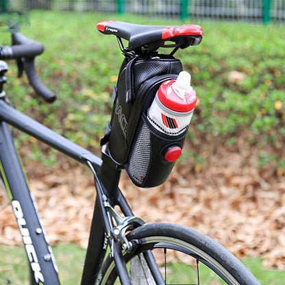 Waterproof bicycle saddle bag with rear light