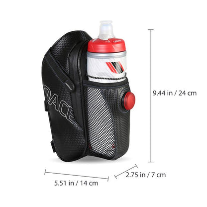 Waterproof bicycle saddle bag with rear light