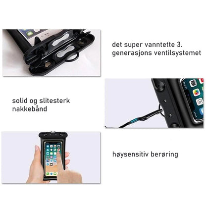 Waterproof phone case for mobile screens 5.2" - 6.8"