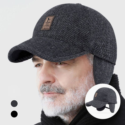 Warm baseball cap with earflaps