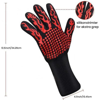 Heat and cut resistant grill gloves