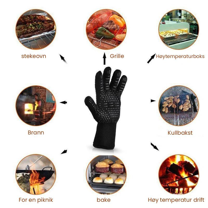 Heat and cut resistant grill gloves