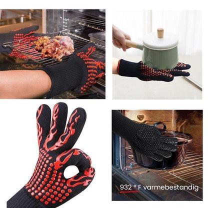 Heat and cut resistant grill gloves