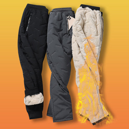 Warm winter fleece thick trousers for comfort