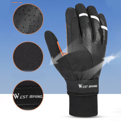 Warm winter gloves with touch function