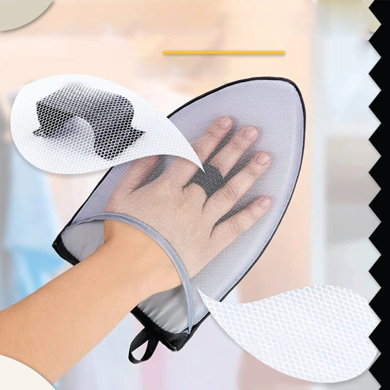 Heat-resistant ironing glove for safe clothing treatment