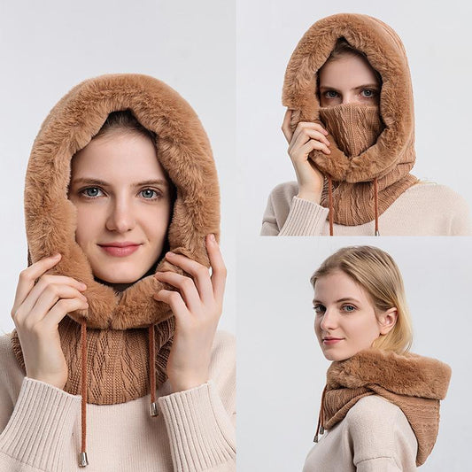 Warm hooded scarf - stylish winter accessory