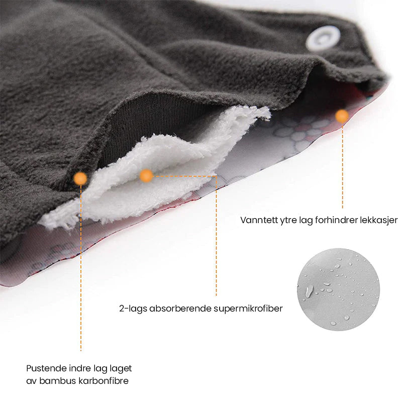 Washable sanitary napkins made of bamboo charcoal - eco-friendly