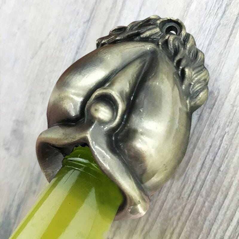 Wall-hung bronze bottle opener with goddess motif