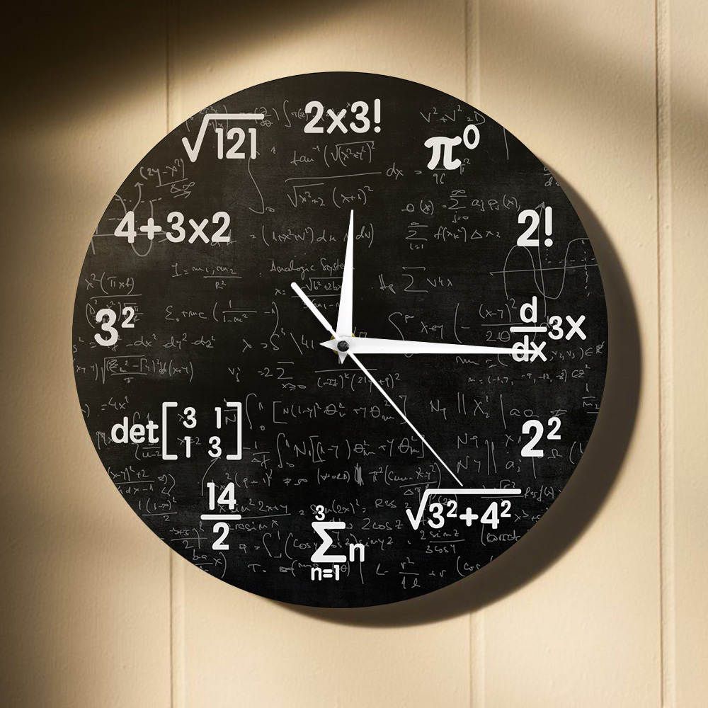 Clock with mathematical formulas