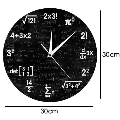 Clock with mathematical formulas