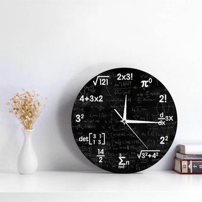 Clock with mathematical formulas