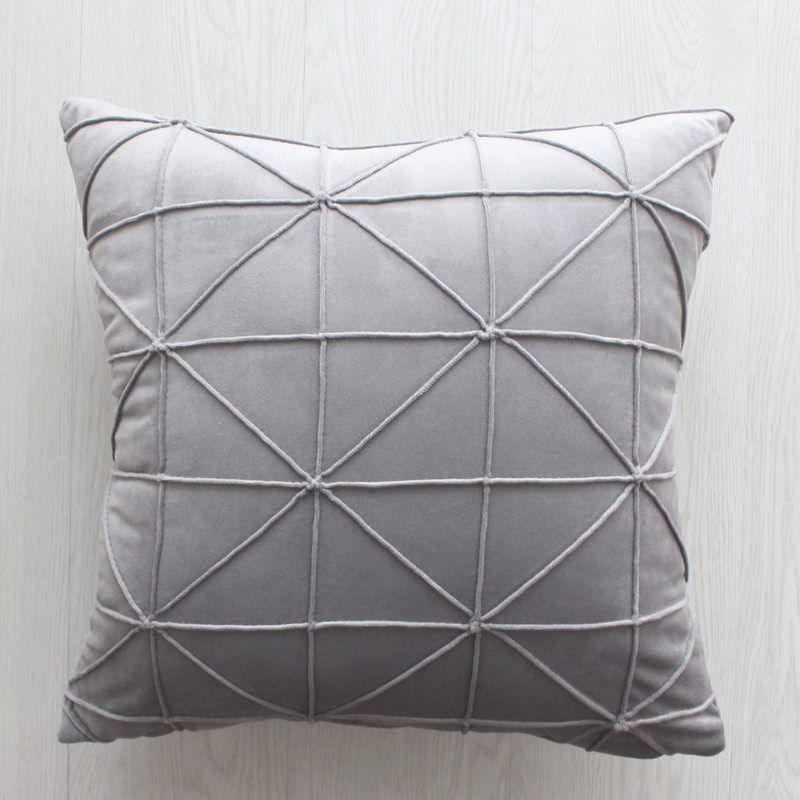 Velor cushions with decorative stitching