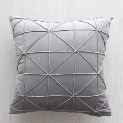 Velor cushions with decorative stitching