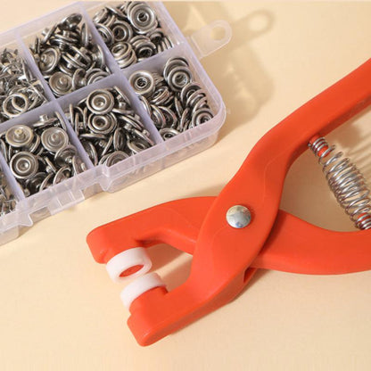 Tool set with claw pins for eyelets and rivets