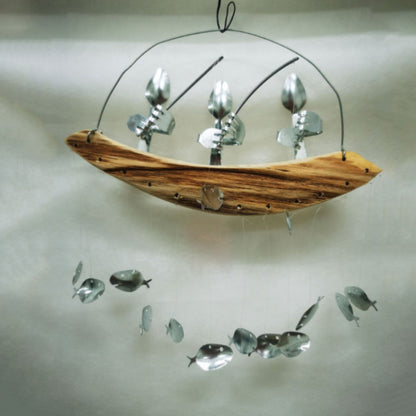 Wind chime with fish spoon design - garden decoration