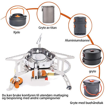 Windproof camping gas stove - light and efficient