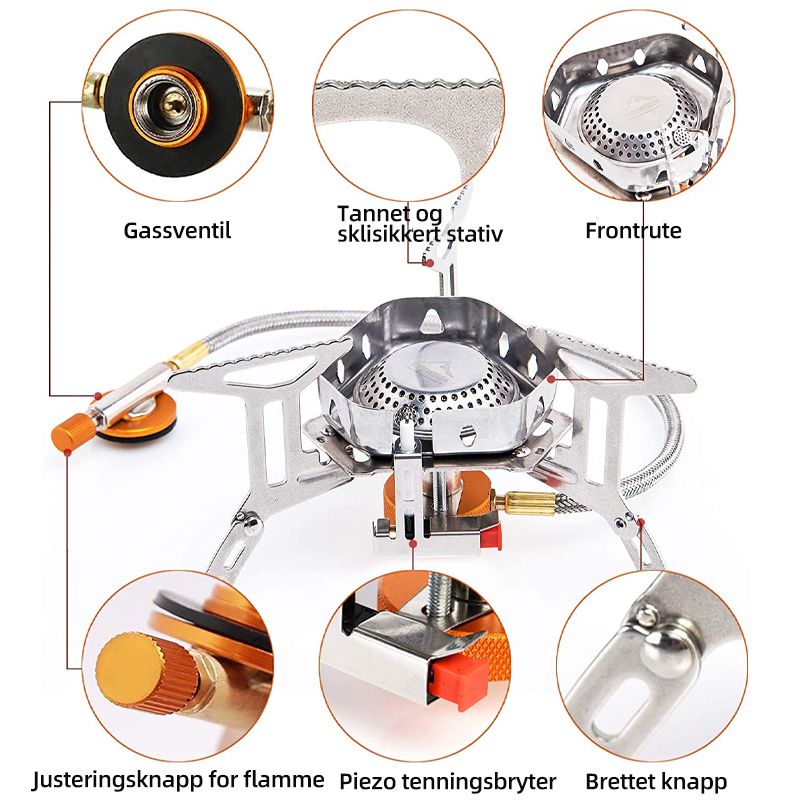 Windproof camping gas stove - light and efficient