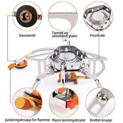 Windproof camping gas stove - light and efficient