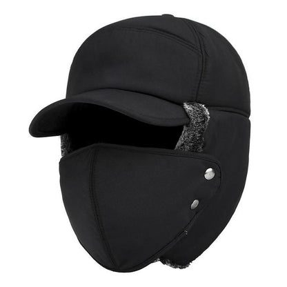 Windproof ear and face protection hat - warm and adjustable