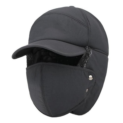 Windproof ear and face protection hat - warm and adjustable