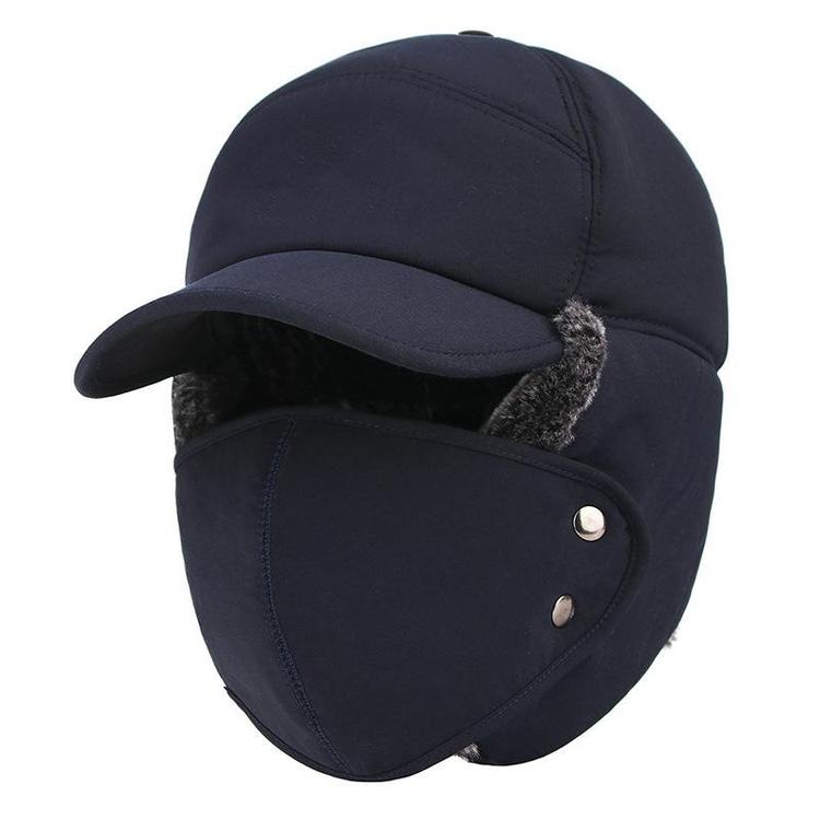 Windproof ear and face protection hat - warm and adjustable