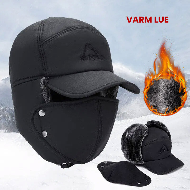 Windproof ear and face protection hat - warm and adjustable