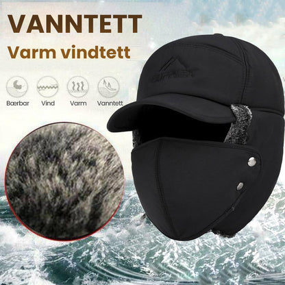 Windproof ear and face protection hat - warm and adjustable