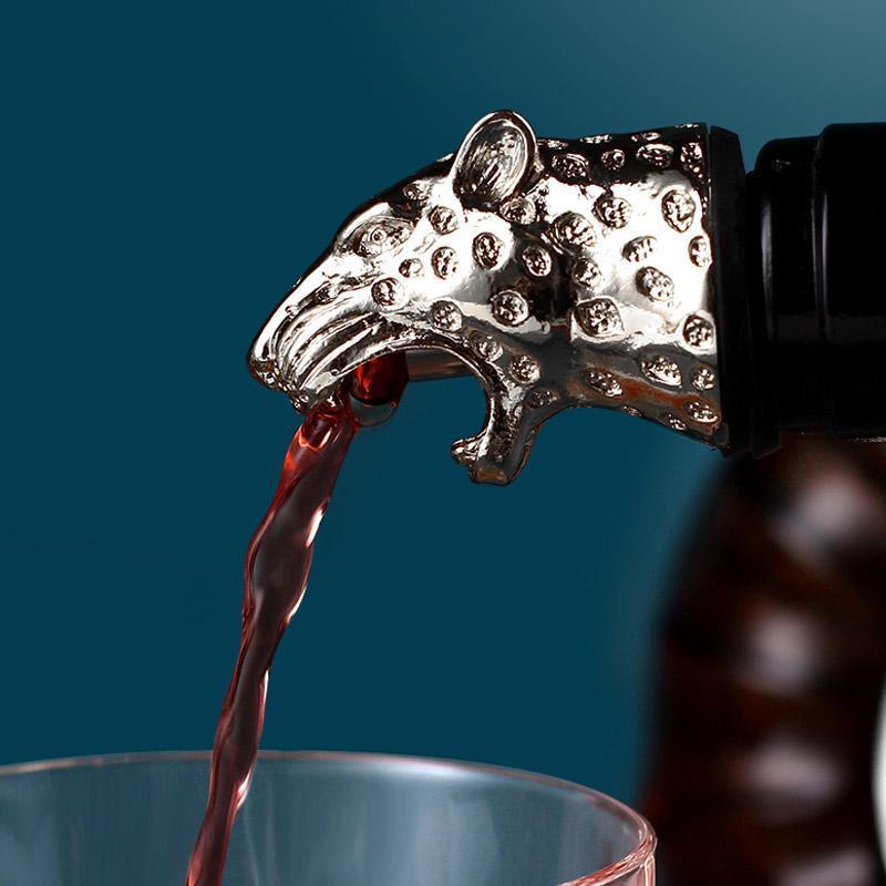 Wine stopper in steel and silicone - serve wine without dripping