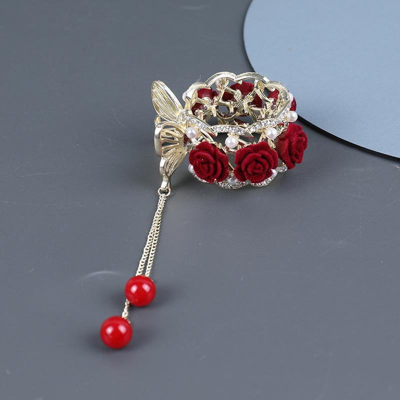 Vintage rose hairpin