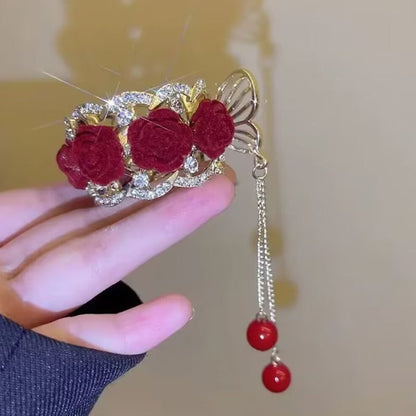 Vintage rose hairpin