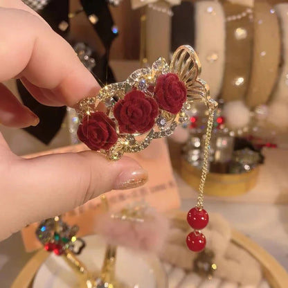 Vintage rose hairpin