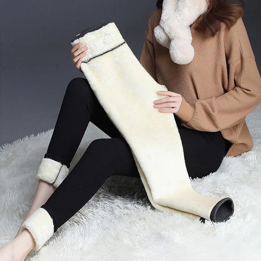 Winter leggings in lambskin with a high waist