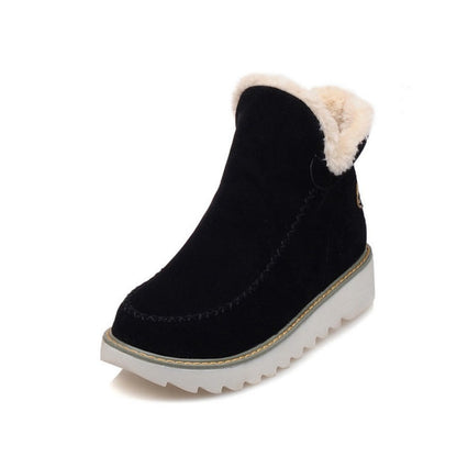 Winter snow boots with flat heels for women